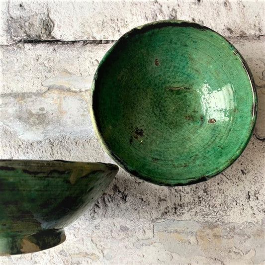 Tamegroute keramikskål – Grøn - D 18 cm
