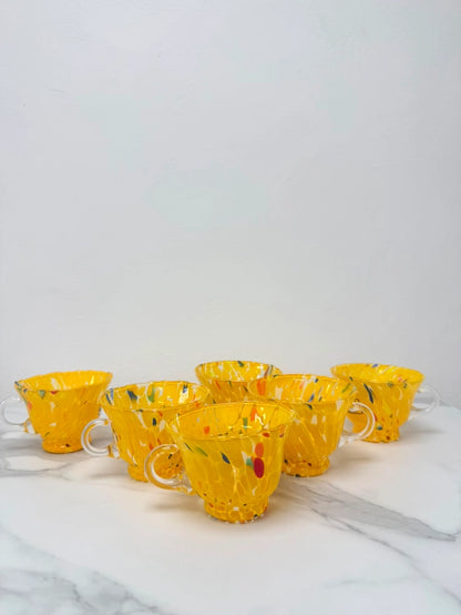 Cappuccino-kop - Campanella - gul okker i Murano-glas