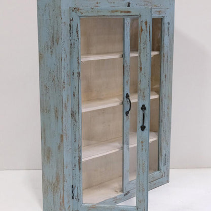 Vægvitrine med to låger - træ.