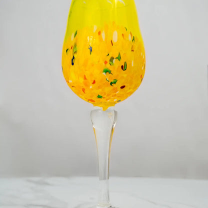 Calice Elegance Giallo i mundblæst glas fra Murano