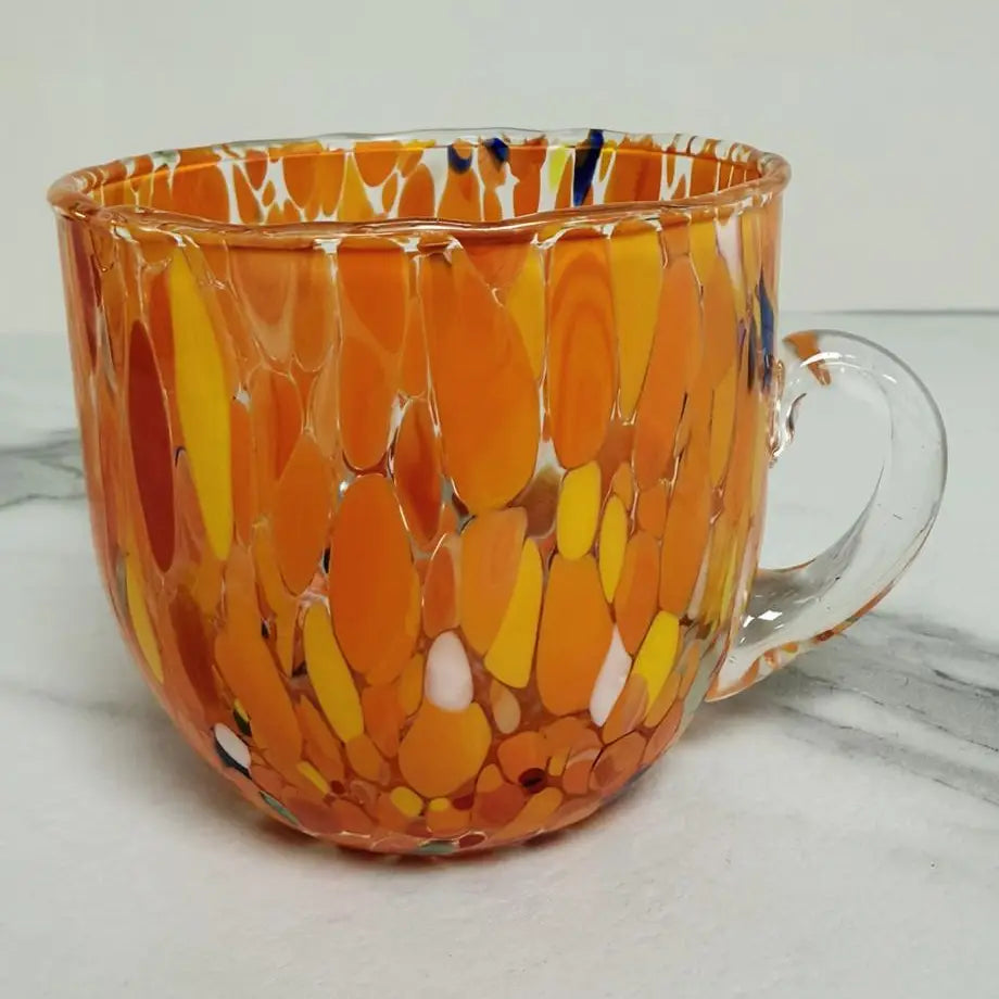 Orange cappuccino-kop i muranoglas 250 ml
