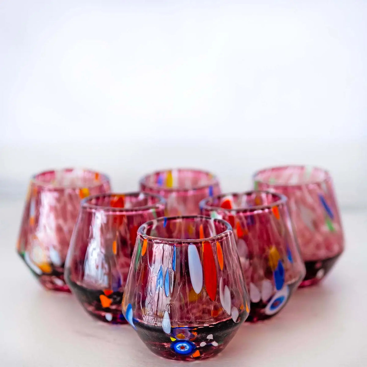 Murano-shotglas B8 i mundblæst glas 50 ml - Æske med 6 stk.