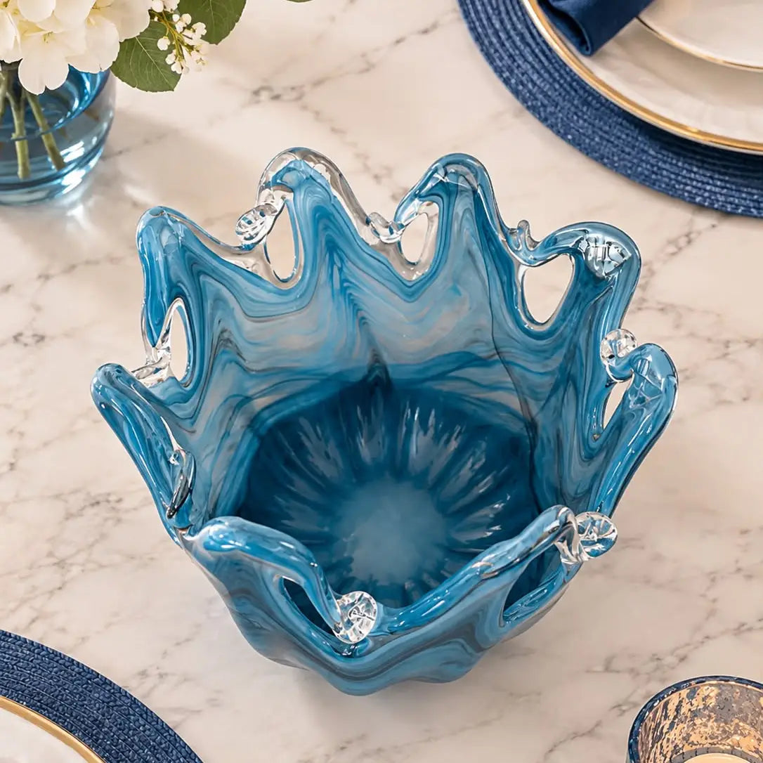 Vaso calamari-  Murano-glas - Blue