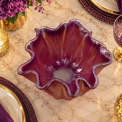 Lilla "Fazzoletto"  i Murano-glas - H