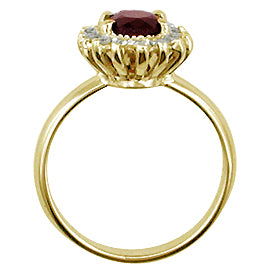 14K Gold Ring 1.16 cttw Ruby & Diamonds