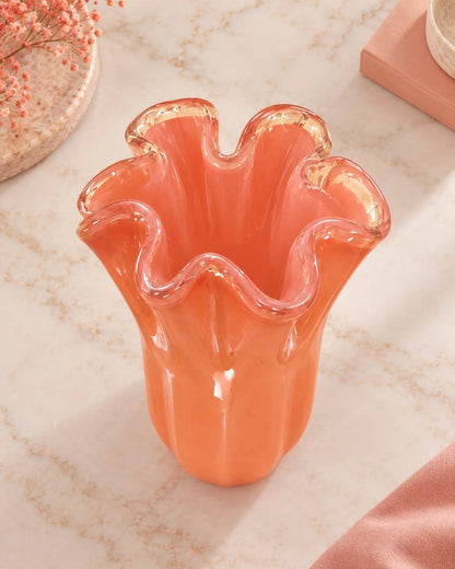 Vaso Fazzoletto -  i mundblæst muranoglas fra Murano - H 31 cm.
