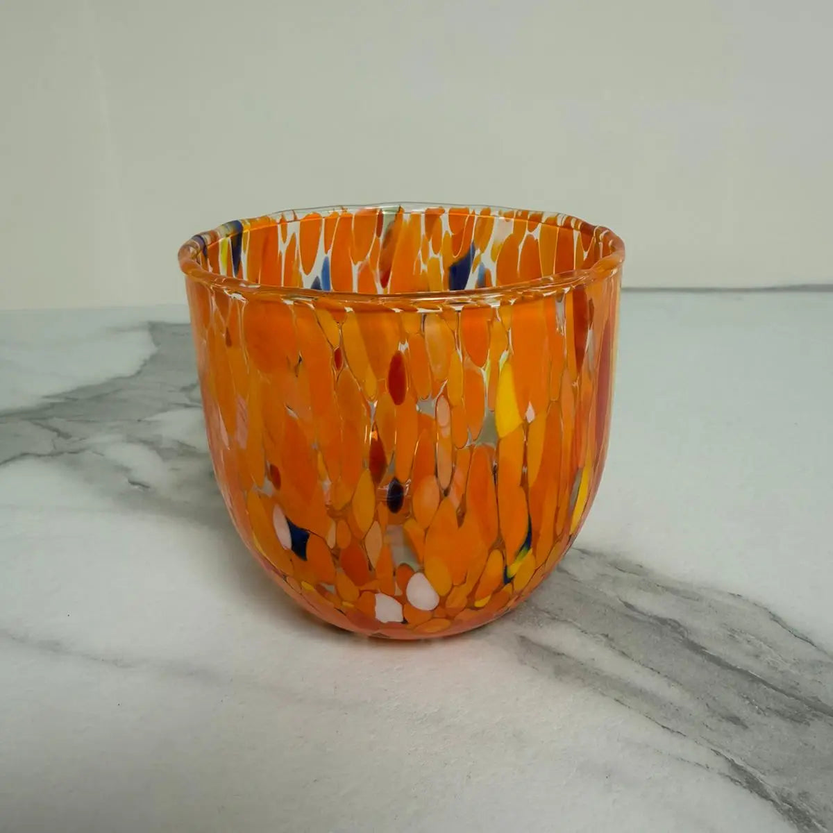 Orange cappuccino-kop i muranoglas 250 ml