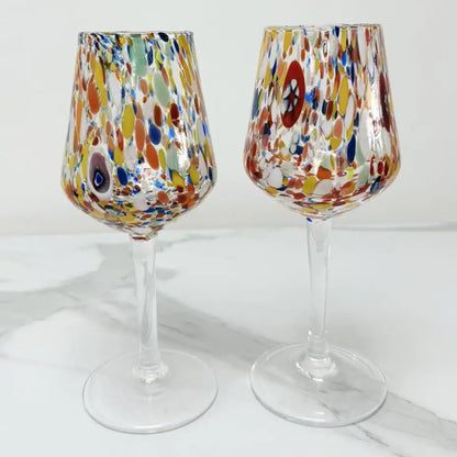 Vinglas Kollektion B8 flerfarvet i Murano-glas