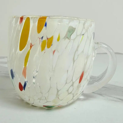 Cappuccino-kop i elfenbenfarvet Murano-glas 250 ml