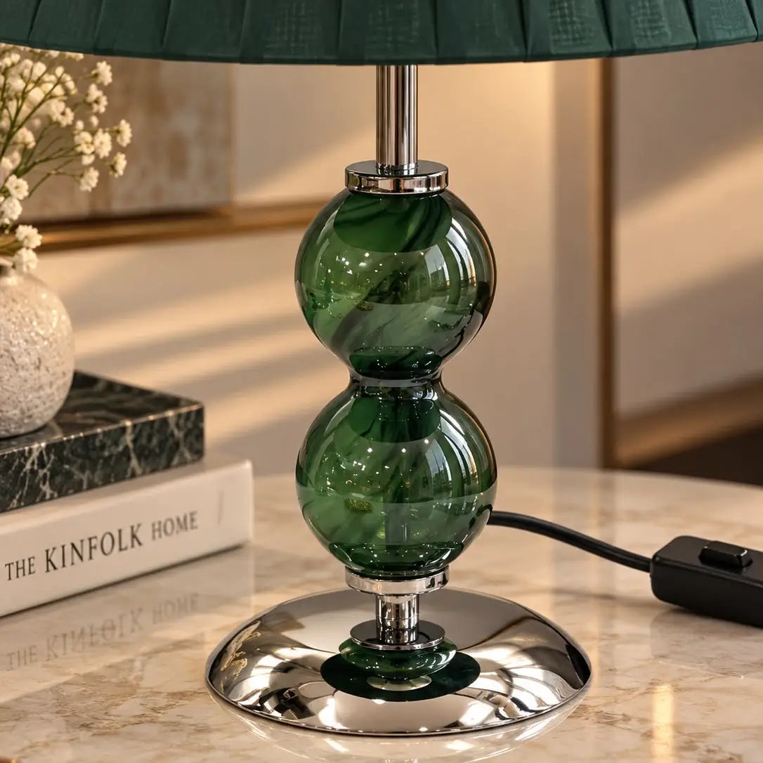 Lille Elizabeth-lampe wengégrøn med grøn lampeskærm - H 50 cm