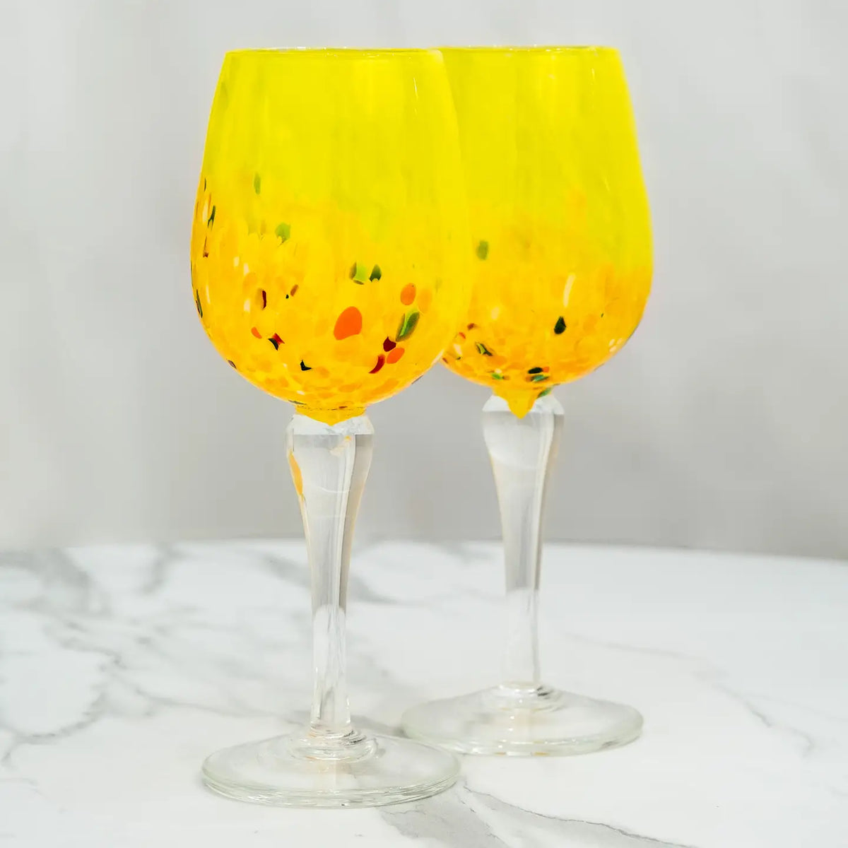 Calice Elegance Giallo i mundblæst glas fra Murano