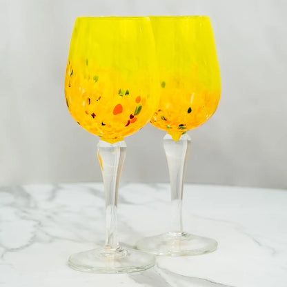 Calice Elegance Giallo i mundblæst glas fra Murano