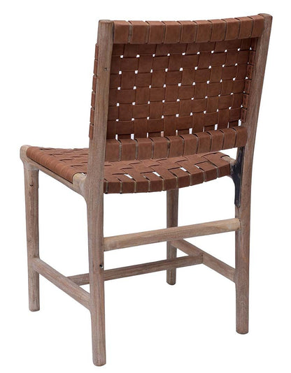 Trademark Living James spisebordsstol med læder flet