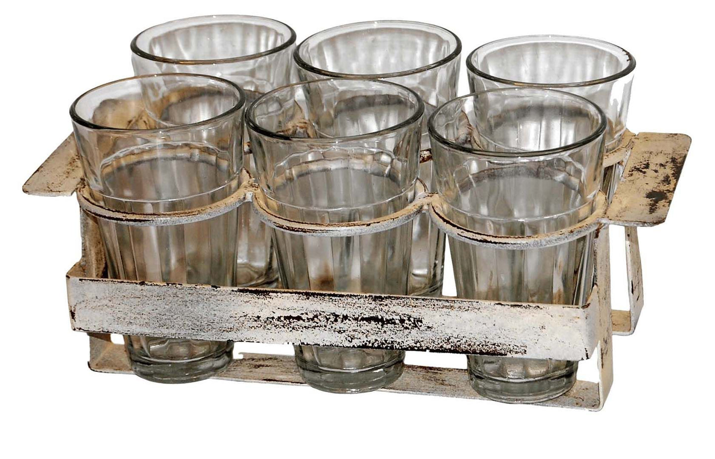 Trademark Living Maya bakke med 6 glas - creme