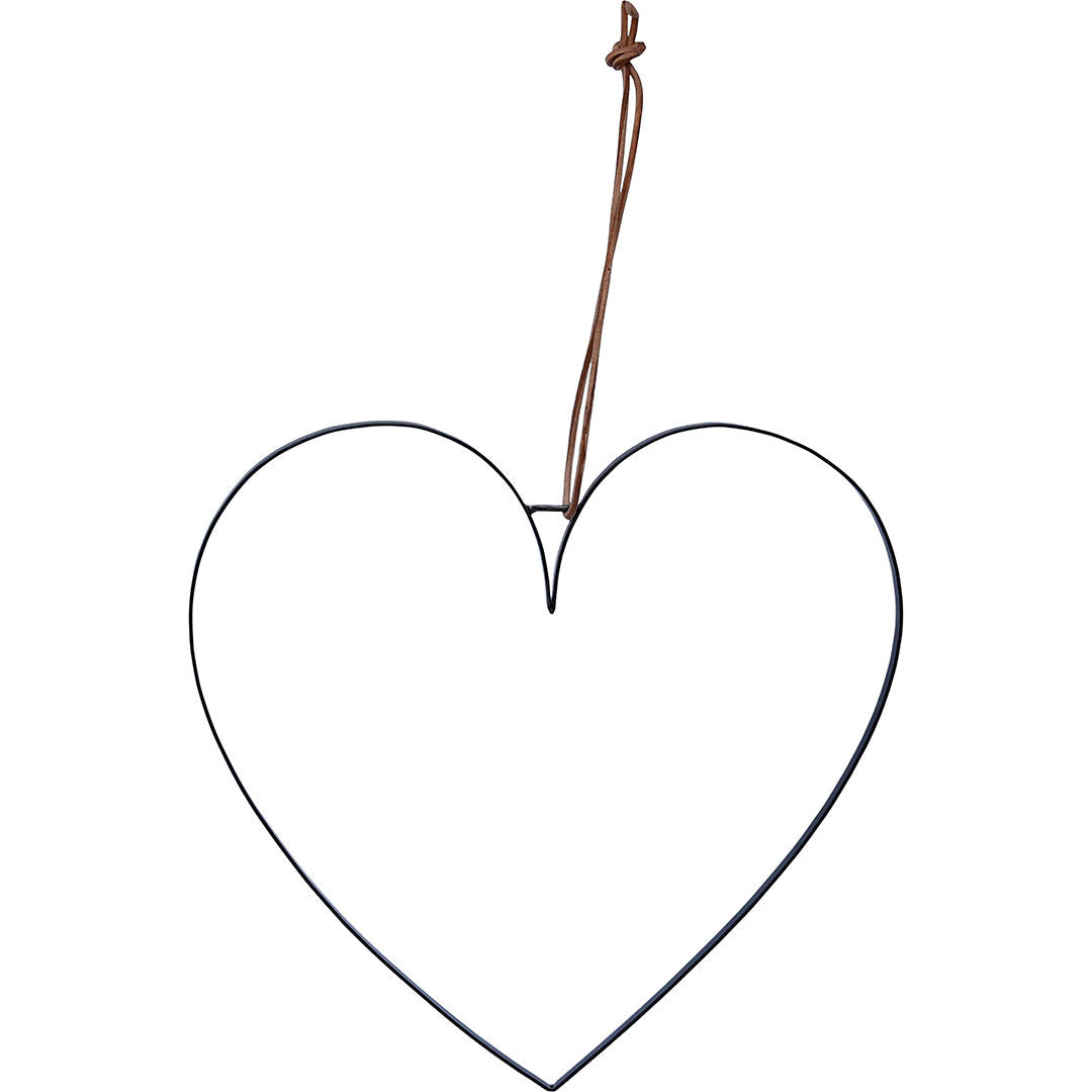 Trademark Living Hjerte med læderstrop - L