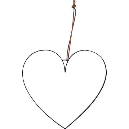 Trademark Living Hjerte med læderstrop - L