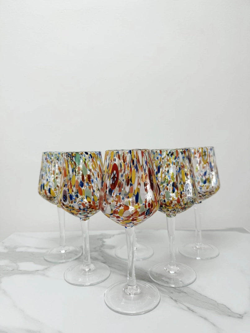 Vinglas Kollektion B8 flerfarvet i Murano-glas