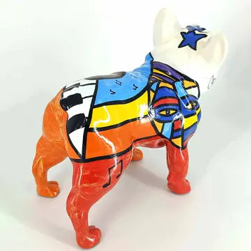 Fransk Bulldog – Håndmalet kunstfigur - Klaver
