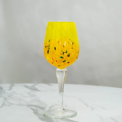 Calice Elegance Giallo i mundblæst glas fra Murano