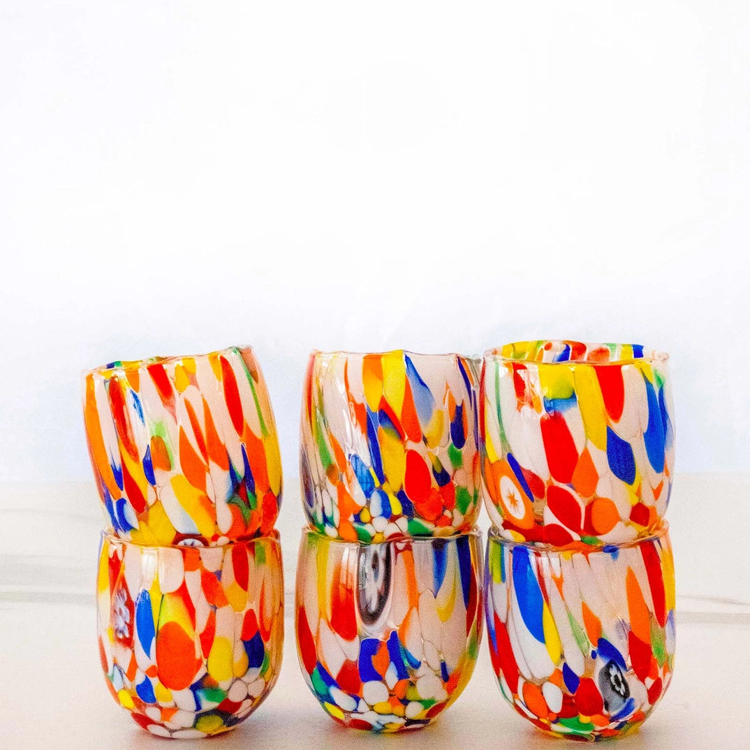 Murano B9 shotglas i mundblæst glas 33 ml - æske med 6 stk.