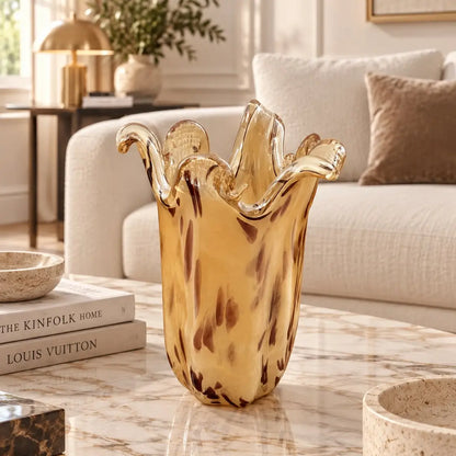 Vaso Venezia, dyreprint i Murano-glas - H 25 cm.
