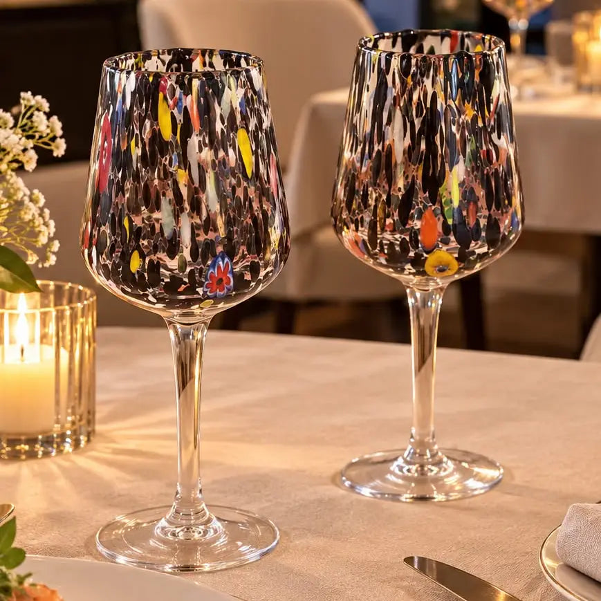 BIcchiere da - vinokollektion B8 sort i Murano-glas
