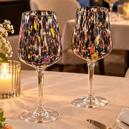 BIcchiere da - vinokollektion B8 sort i Murano-glas