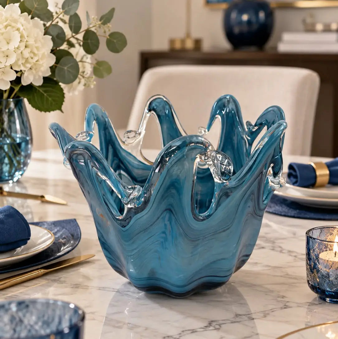 Vaso calamari-  Murano-glas - Blue