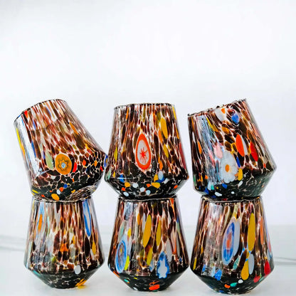 Bicchiere -  B8 sort i mundblæst Murano-glas 30 cl - Æske med 6 stk.
