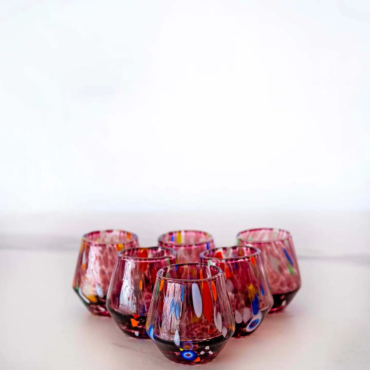 Murano-shotglas B8 i mundblæst glas 50 ml - Æske med 6 stk.