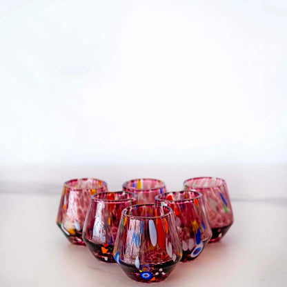 Murano-shotglas B8 i mundblæst glas 50 ml - Æske med 6 stk.