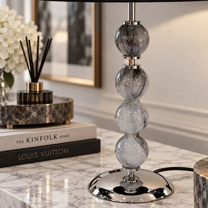 Lampe Elizabeth Stor grå og sort wengé med sort lampeskærm - H 70 cm