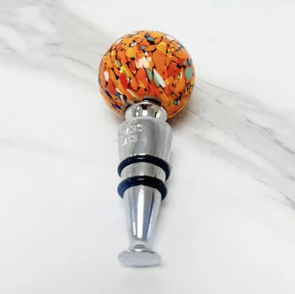 Orange prop til vinflasker i Murano-glas