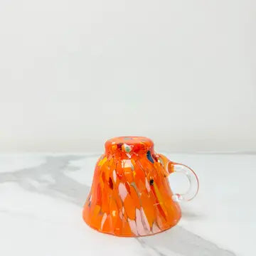 Orange Campanella cappuccino-kop i Murano-glas