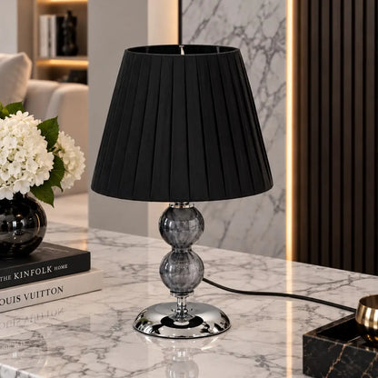 Lille Elizabeth-lampe i grå og sort wengé med sort lampeskærm - H 50 cm