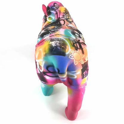 RINO- Håndmalet kunstfigur - 60 cm x 20 cm x 28 cm - RIHANNA