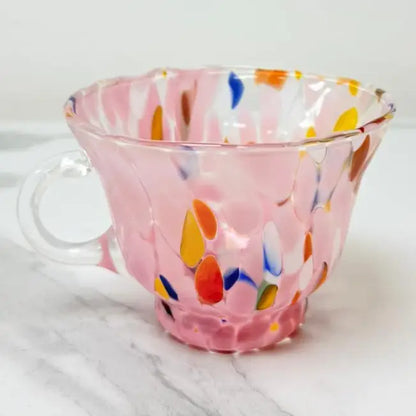 Cappuccinokop "Campanella" i rosa muranoglas