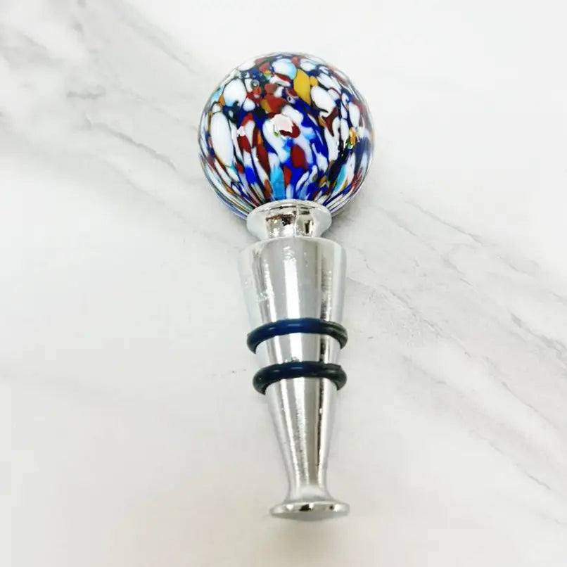 Millefiori-prop til vinflasker i Murano-glas