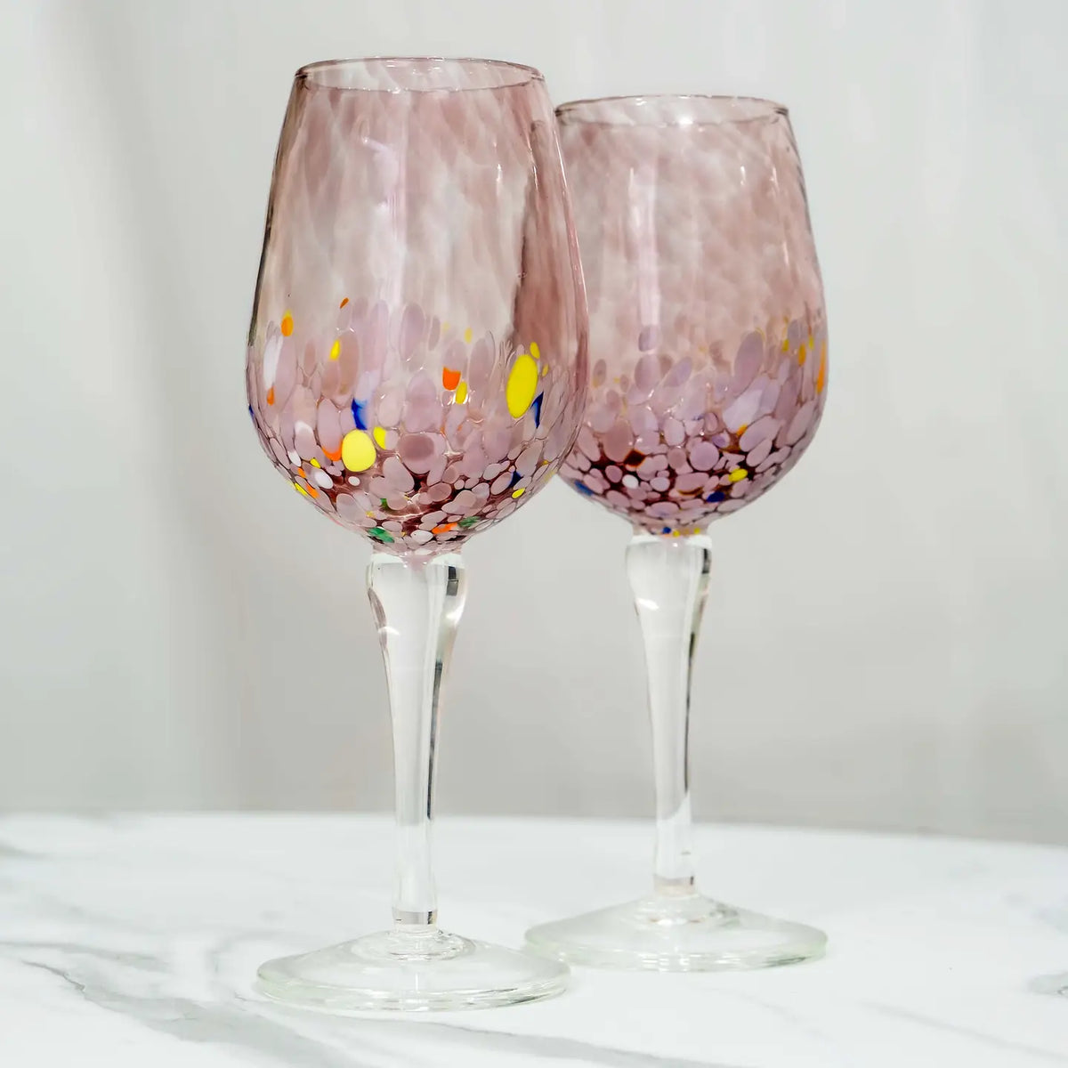 Bicchiere da vino, Elegance -lilla i mundblæst Murano-glas