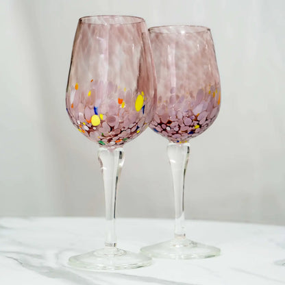 Bicchiere da vino, Elegance -lilla i mundblæst Murano-glas