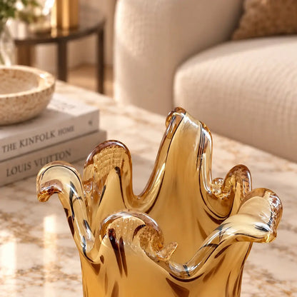 Vaso Venezia, dyreprint i Murano-glas - H 25 cm.
