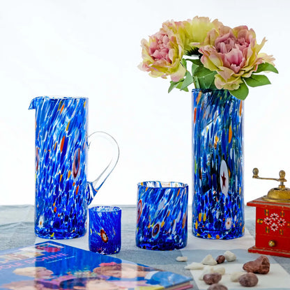 Brocca - B1 blå i mundblæst Murano-glas 1000 ml