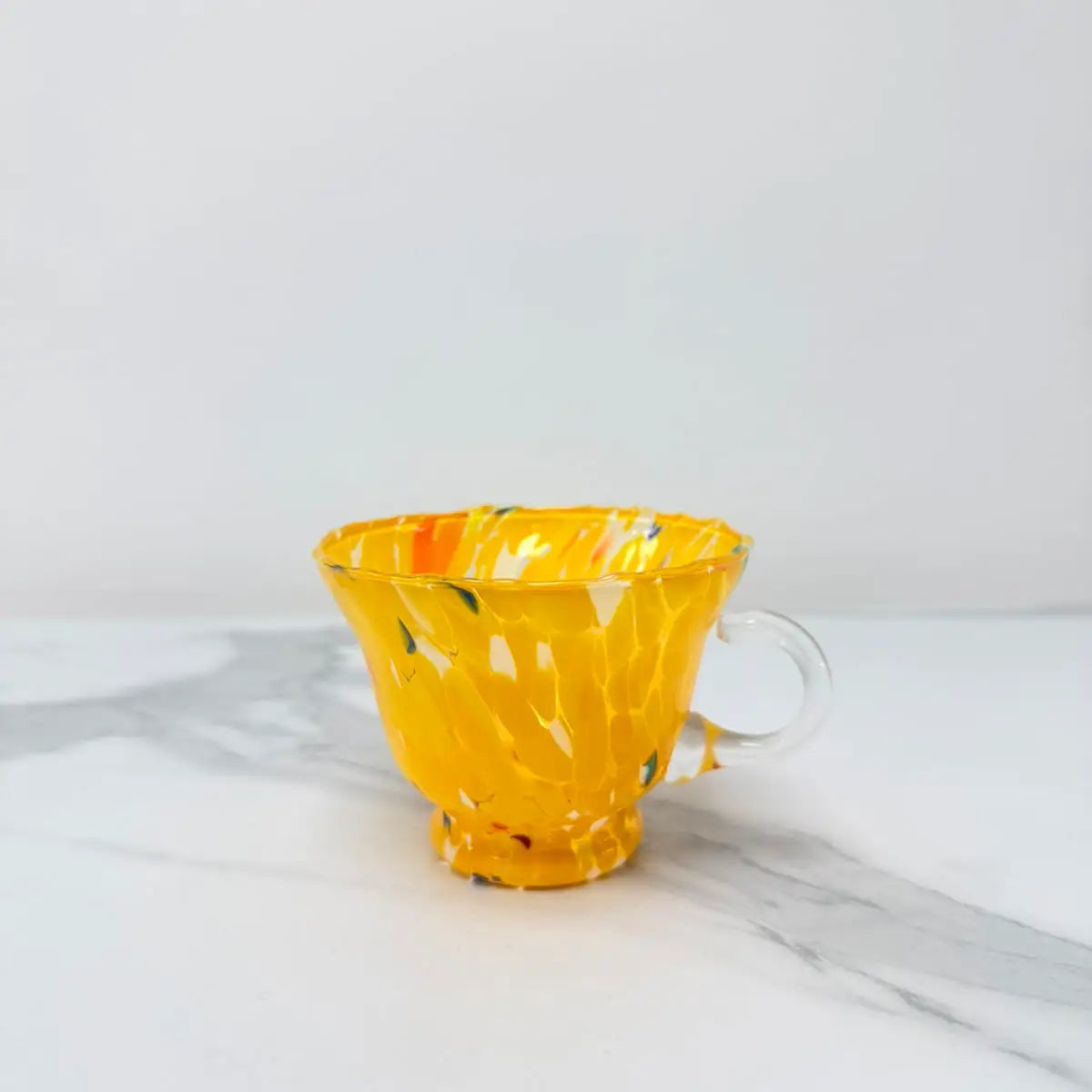 Cappuccino-kop - Campanella - gul okker i Murano-glas
