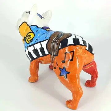 Fransk Bulldog – Håndmalet kunstfigur - Klaver