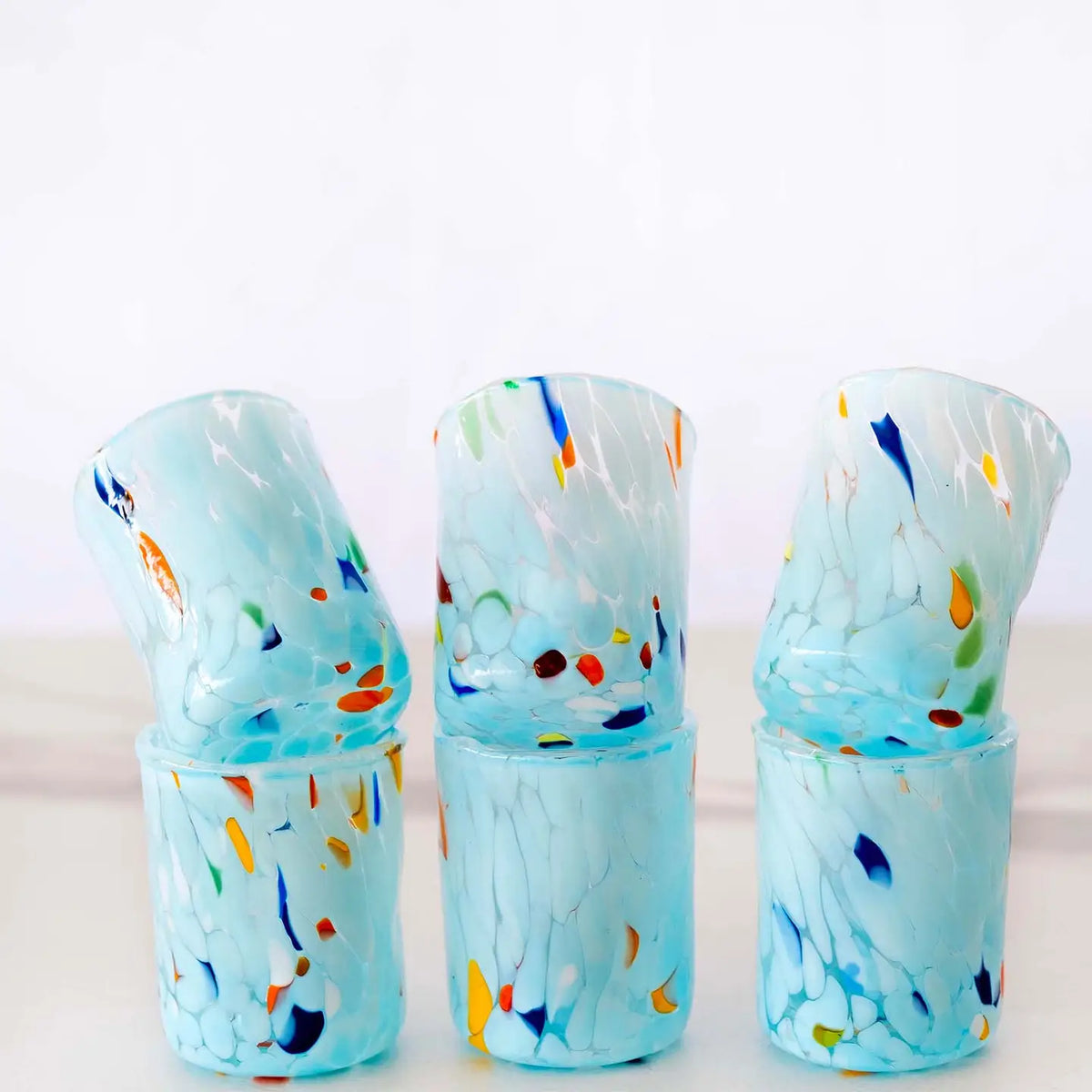 Cicchetto B7 lyseblå  i Murano-glas - Æske med 6 stk.