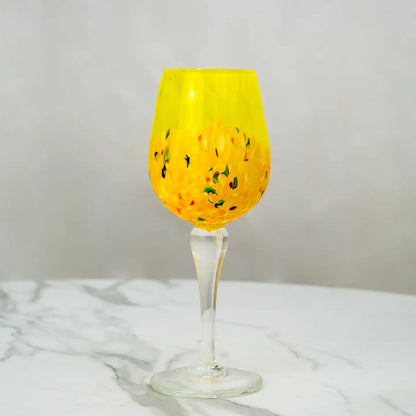 Calice Elegance Giallo i mundblæst glas fra Murano