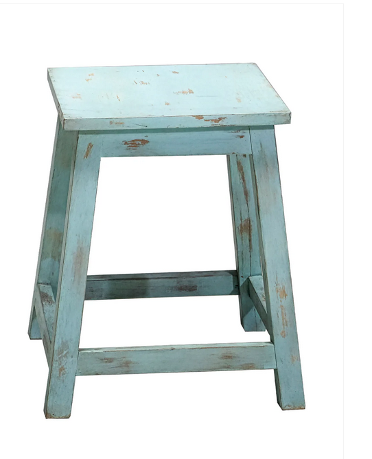 Træskammel i Genbrugt Træ, Blå eller grøn