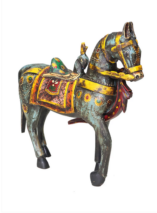 Dekorativ Hest af Gammelt Træ