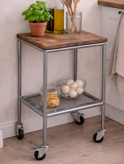 Industriel Trolley i Jern og Genbrugstræ