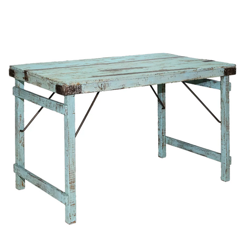 Bord lavet af Genbrugstræ - blåt